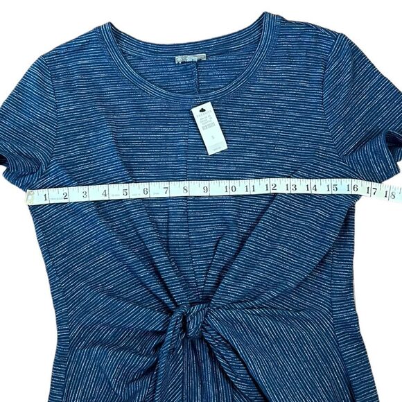 NWT Talbots Women’s Tie Front Short Sleeve T-Shirt Dress, Alameda Stripe, Size S - Picture 7 of 9